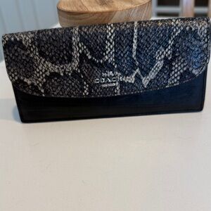 Coach Black and Gray Snake Pattern Wallet